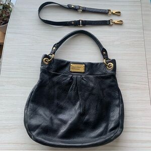 MARC By Marc Jacobs Classic Q Hillier Leather Hobo Pebbled Black Leather